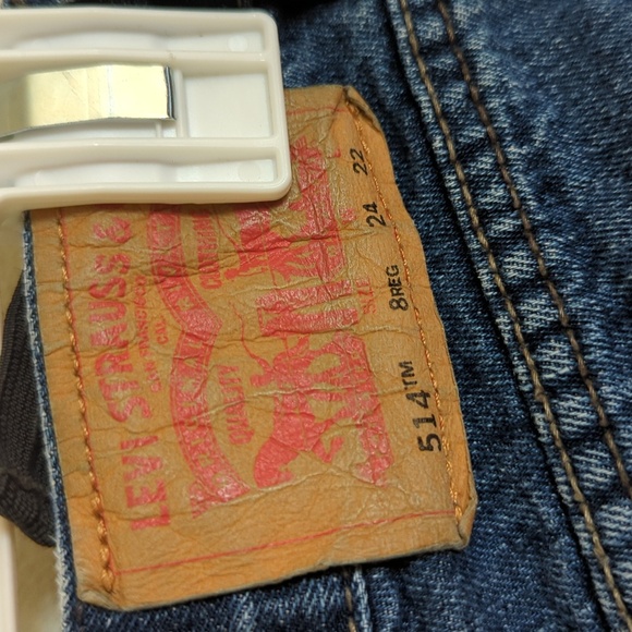 Levi's 514 Straight Leg Jeans with Adjustable Waistband Boys Size 8 24"x22" - Picture 3 of 7